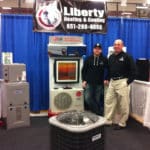 Liberty Heating and Cooling at a trade show sharing information on heating and cooling services and hvac repair in minneapolis